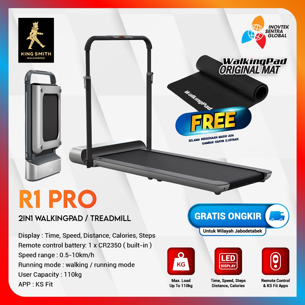 Kingsmith Walking Pad R1 PRO 2 in 1 - Elektrik Treadmill Fitness GARANSI RESMI