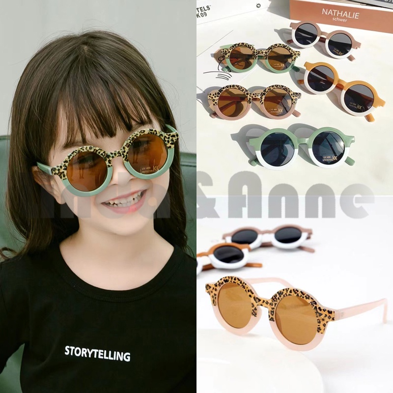 Kacamata Anak New Trend/Fashion Anak Terbaru Bulat Kacamata Hitam Motif UV Protection High Quality Import