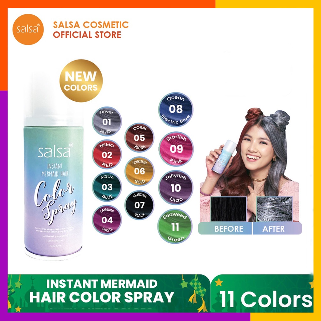 Salsa Instant Mermaid Hair Color Spray 80ml ✔️BPOM cat rambut semprot non permanen