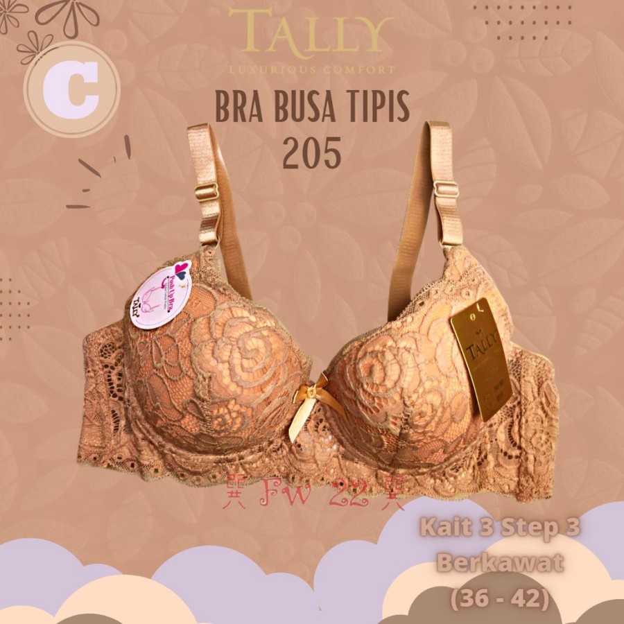 Bra Renda Beautiful Lace Edition Kawat Busa Tipis 36-42 TALLY 205