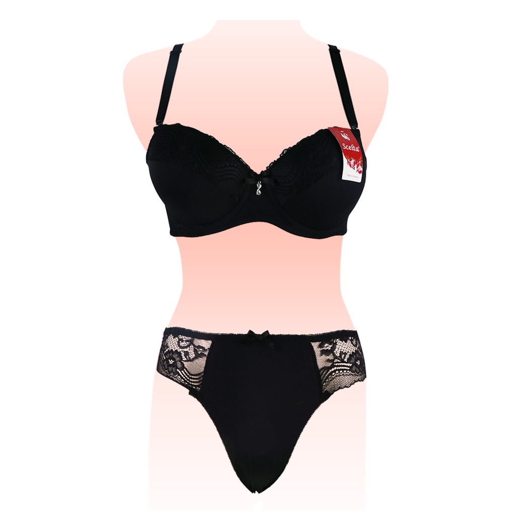 Setelan Bra Dan Celana Dalam Pakaian Dalam Wanita Cd Semi Transparan Bh Sc 1815 Set