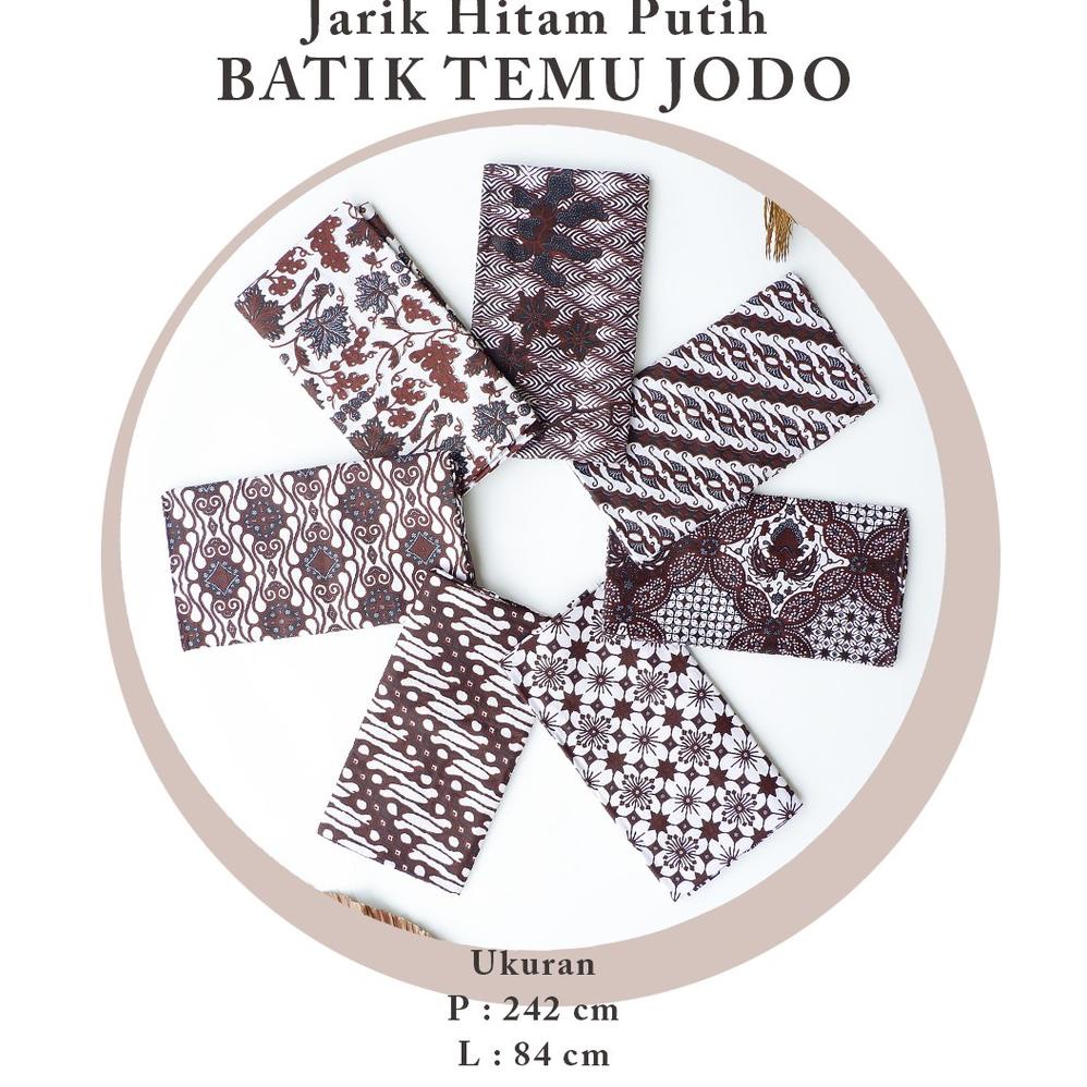 STOK TERBARU KAIN JARIK BATIK HITAM PUTIH ORI JARIK BATIK TEMU JODO KATUN HALUS 2METERAN JARIK BATIK