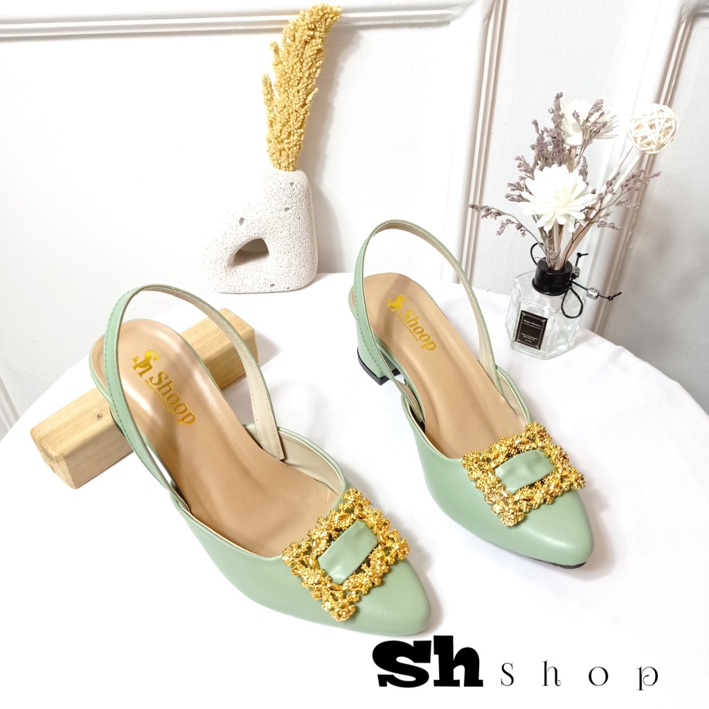 Sepatu heels wanita mules 5cm Rj01