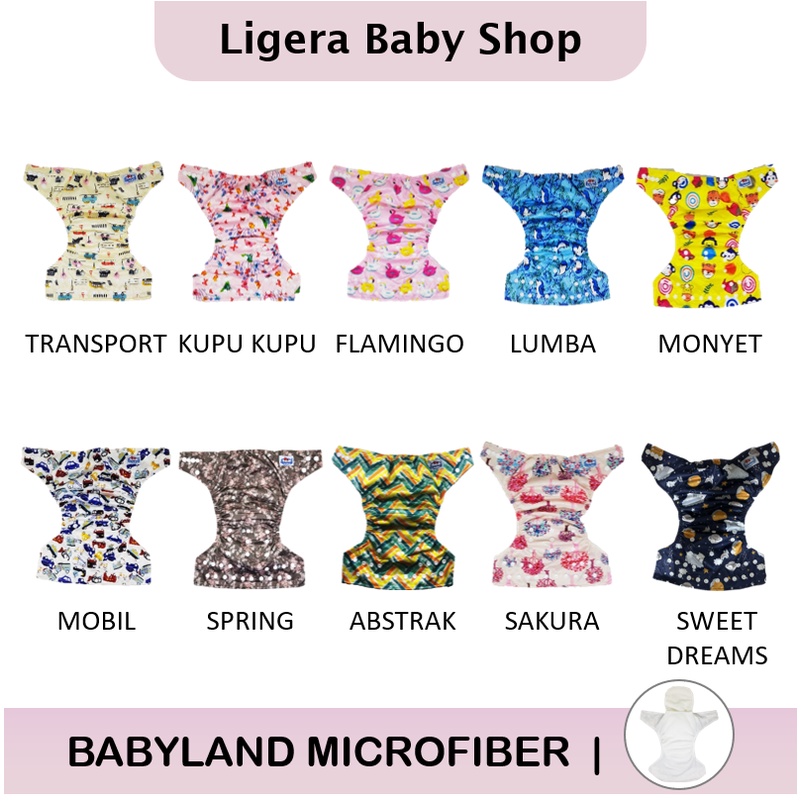 Popok Kain Clodi Kancing Babyland Original Microfiber - Pilih Motif E