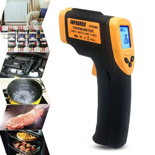Infrared Thermometer 380c DT-8380 IR Termometer Suhu Thermogun DT8380