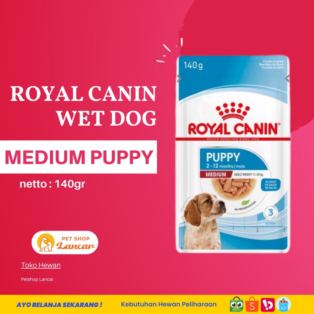 ROYAL CANIN MEDIUM PUPPY WET POUCH / WET FOOD 140GR