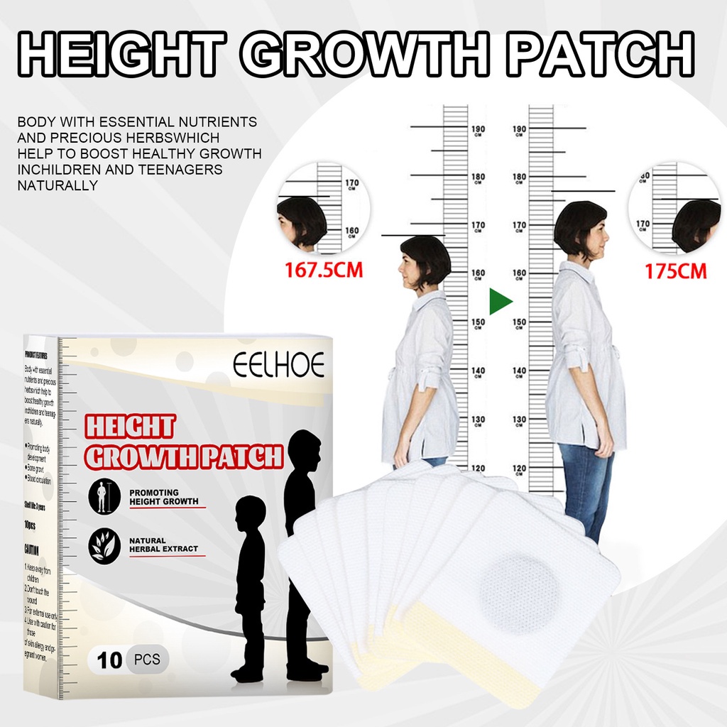 EELHOE Height Growth Patch Peninggi Koyo Badan Obat Cina Foot Patch Height Up 10pcs / Penambah Tinggi Badan Super Cepat Asli 100% (AMPUH TERBUKTI CEPAT MENINGGIKAN)