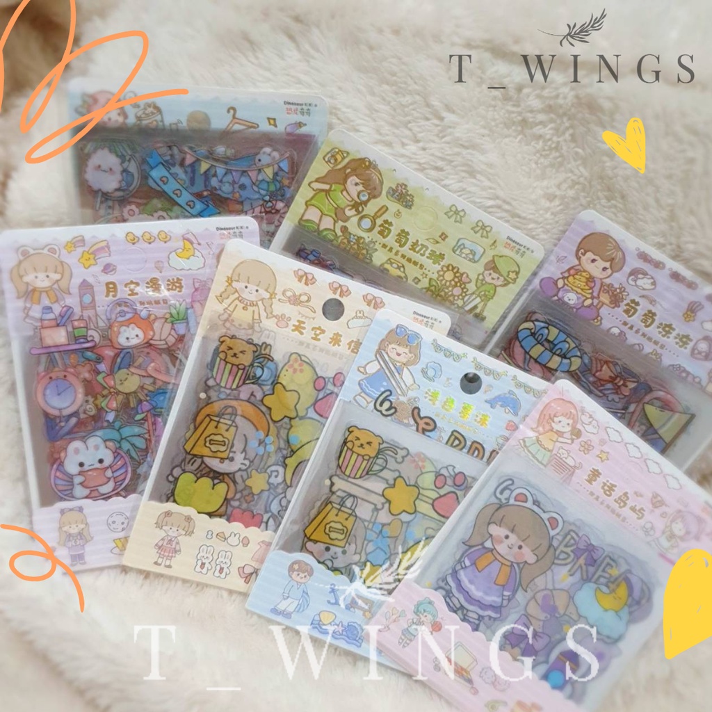 

[ TWF_01 ] stiker diy 24 lembar set / stiker waterproff cute girl isi 24 lembar / sticker Kawaii girl isi 24lembar / stiker Viral