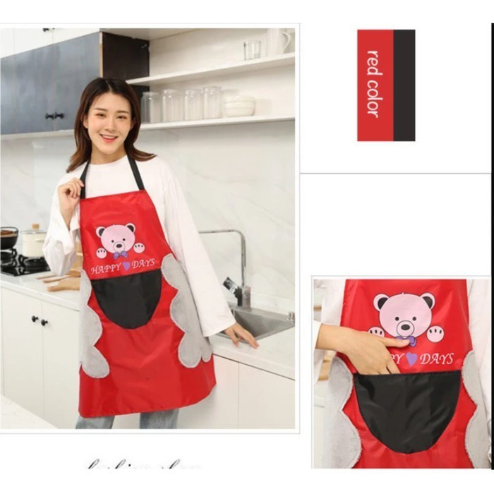 LT- [220GR] [ BEAR ] Celemek PREMIUM BEAR Apron Dapur Anti Air Minyak