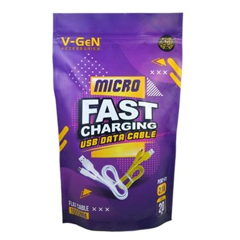 Kabel Data Micro USB V-GeN PCM2-01 Fast Charging 2.1A 1 Pack isi 20pcs tab04