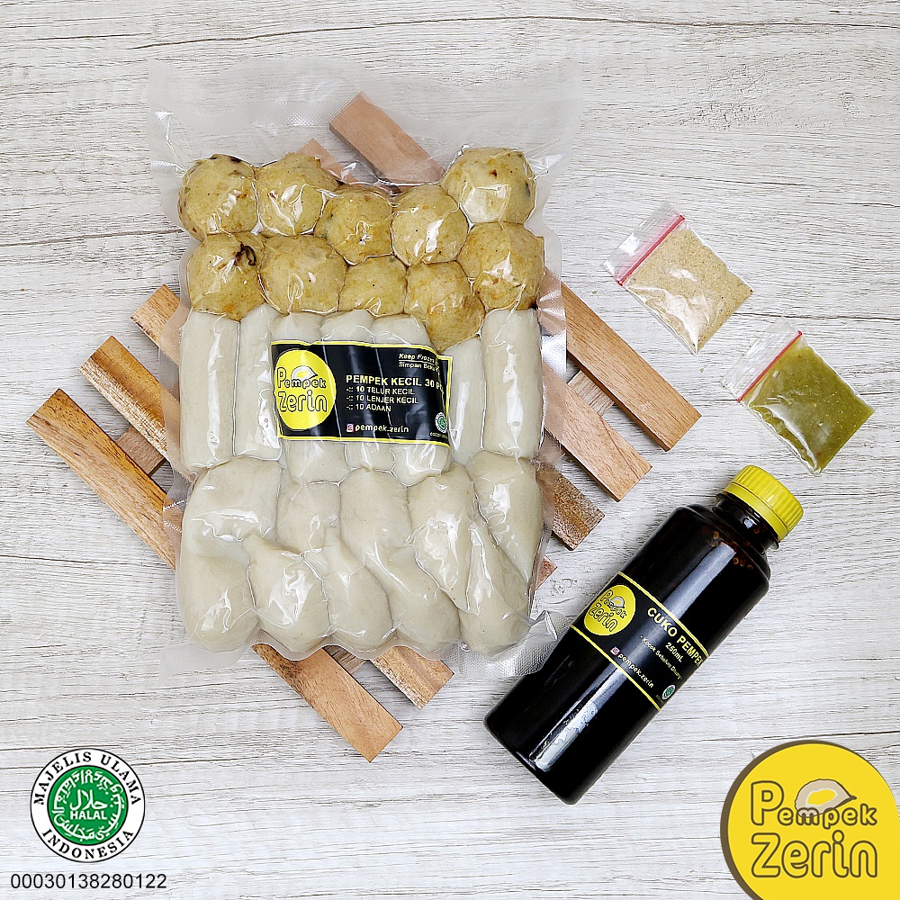 

Pempek Palembang Paket Campur Kecil 30 Pcs + Cuko 250mL - Vakum Frozen - PEMPEK ZERIN