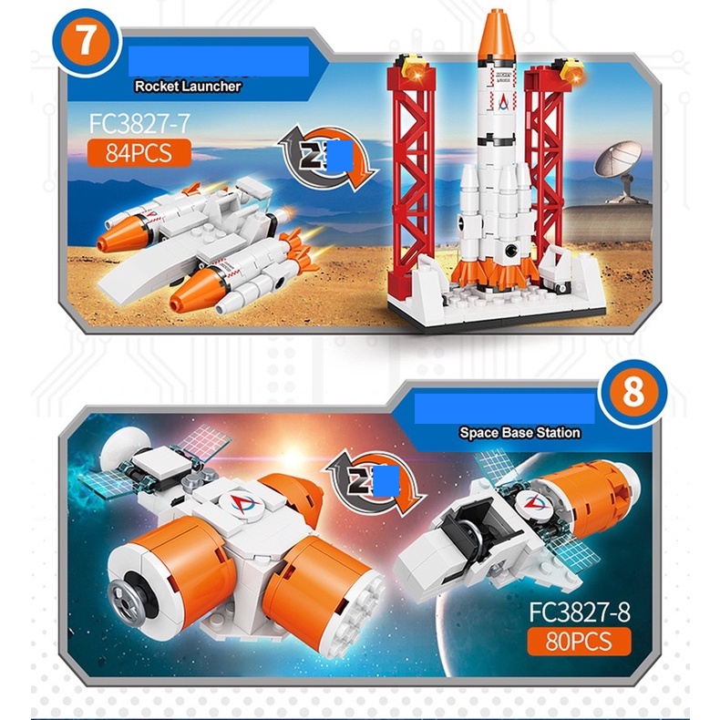 8 in 1 Mainan Lego Bricks Astronot Roket Balok Susun Edukasi Anak DIY