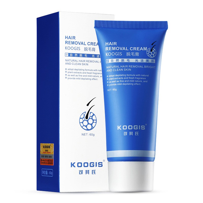 【COD】KOOGIS Krim Penghilang Bulu / Penghilang Bulu Permanen / Cream Perontok Bulu / Perontok Bulu Permanen / Hair Removal Cream 60ml - Men Women Powerful Permanent Stop Hair Growth Inhibitor