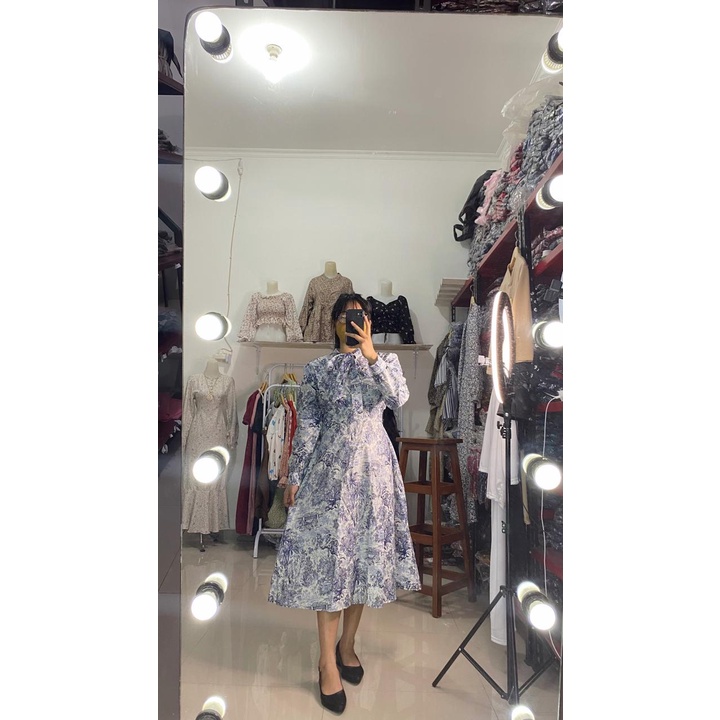 BEFAST - ZFS OOTD DRESS WANITA SYANAF / IBUKI SHAKILA PATTERN DRESS / Outfit Wanita Pesta/Kondangan / Dress Maxy Ala Style Korean / LongDress Wanita Keluaran terbaru / Fashion Wanita Modis / Dress Formal Lengan Panjang