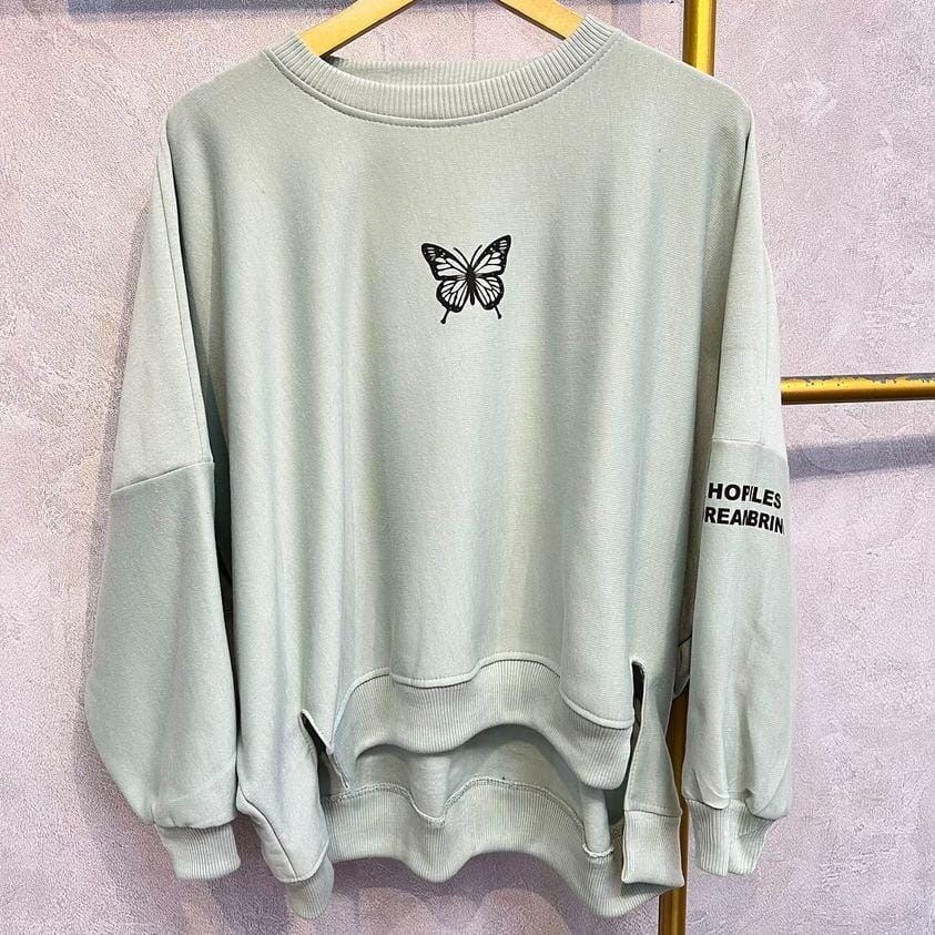 SWEATER OVERSIZE HOPELESS BUTTERFLY - SWEATSHIRT JUMBO BELAH PINGGIR KOREAN STYLE TERBARU NTR