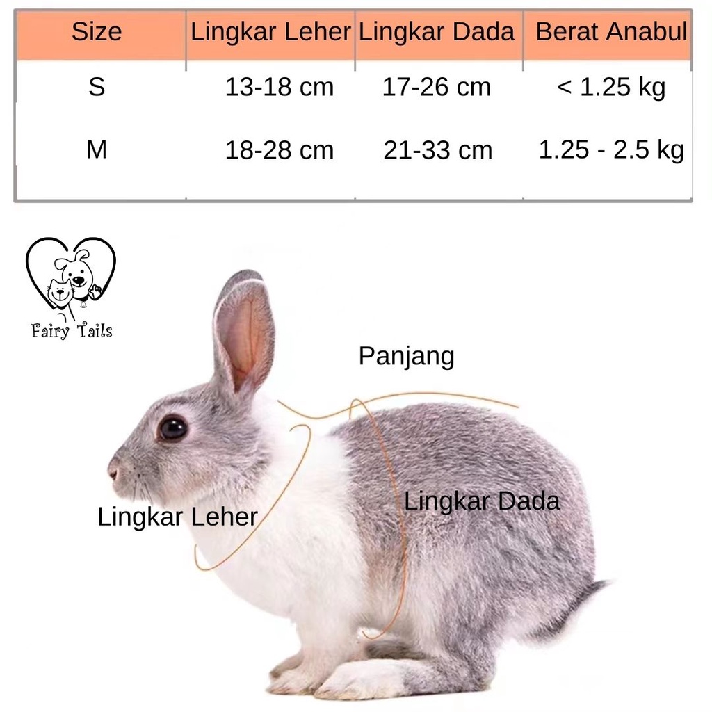 Harness dan Tali Tuntun Kelinci Adjustable Untuk Outing Aktivitas Outdoor Model Buah Lucu/ Soft Breathable Harness and Adjustable Leash for Rabbits