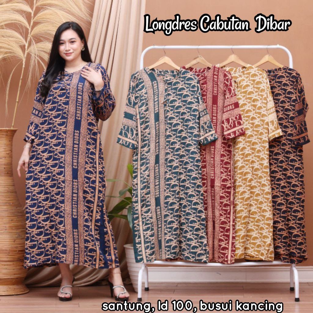 Longdress SURAT KABAR LD 100 - 110 I Daster Dress Batik Wanita Panjang Busui Kancing Depan Adem Kekinian Murah