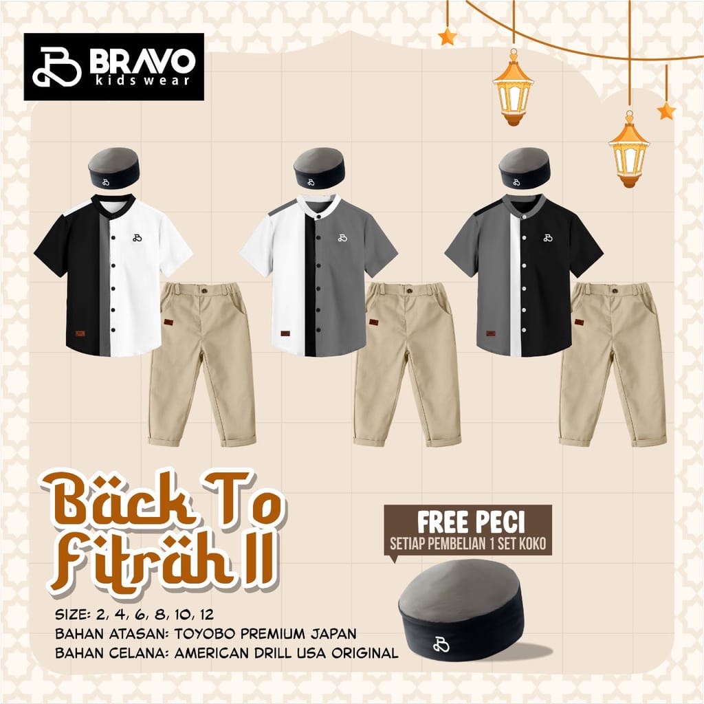 [ZBK] One Set Koko "Back to fitrah II" - Bravo Kidswear