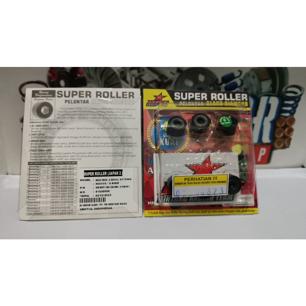 ROLLER ROLER BRT MIO SMILE MIO SORTY Eceran roller BRT mio series mio old / mio soul / mio j / mio gt /fino 110 / nuvo / x ride &amp; fino 110 ROLLER BRT MIO J 7 8 9 10 GRAM ROLLER MIX OPLOS ROLLER RACING BRT MIO OLD SPORTY roller racing brt black diamond