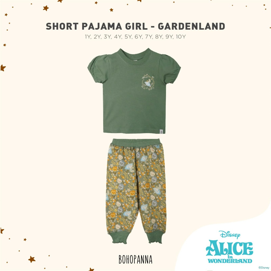 [TOMS] BOHOPANNA (1stel) Short Pajama Girl DISNEY / Stelan Baju Tidur Anak Perempuan Piyama Pajamas