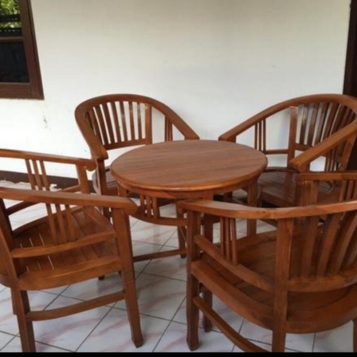 LJ1 Kursi & Meja Teras Betawi / Anggur Kayu Jati Minimalis Kecil / Pendek