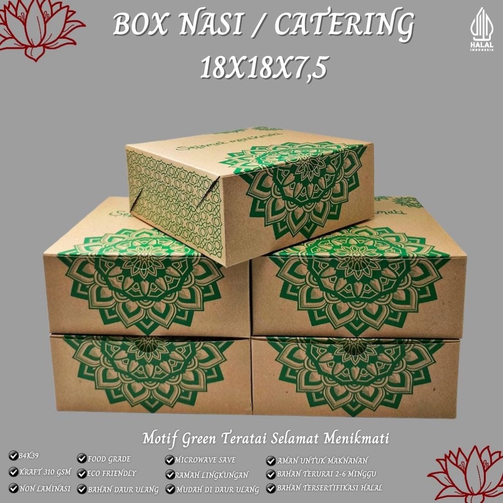 Box Catering Dus 18x18 Motif Dus 18x18 (B4K39-Non Laminasi)