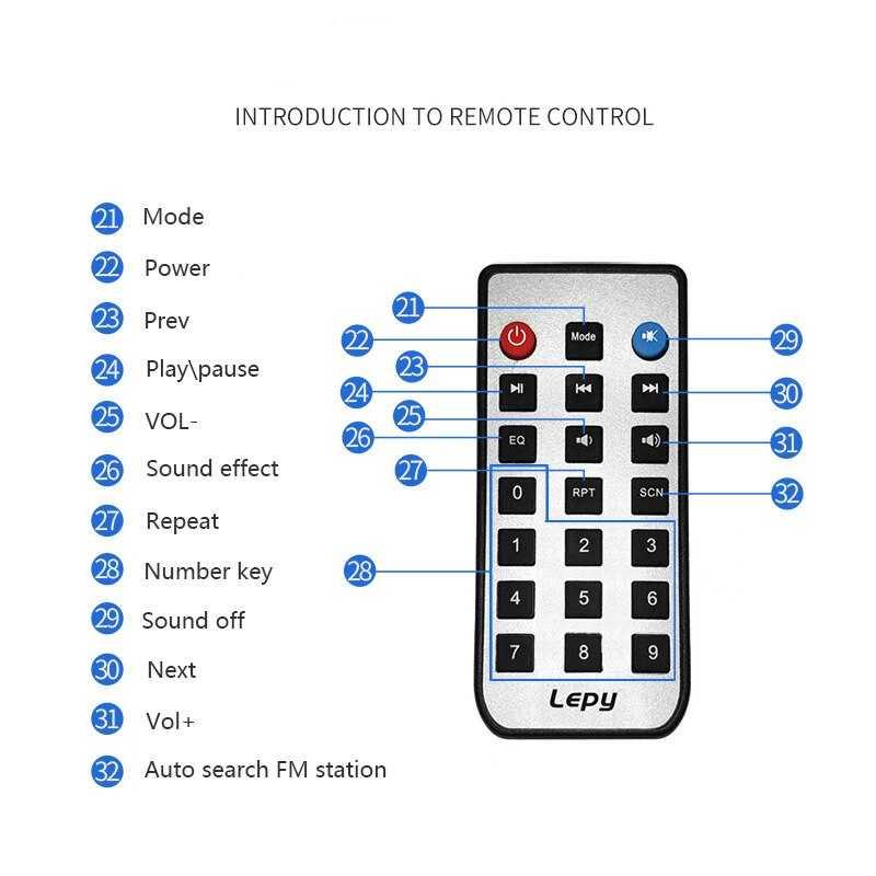 Lepy Audio Amplifier Bluetooth USB Coaxial Sound Booster with Remote - LP-269PRO - Black