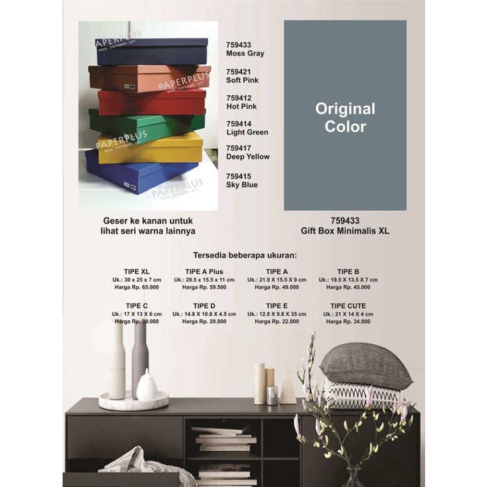 

Terlaris Kotak Kado/Kotak Hadiah/Gift Box Minimalis Xl_Spectra Moss Gray