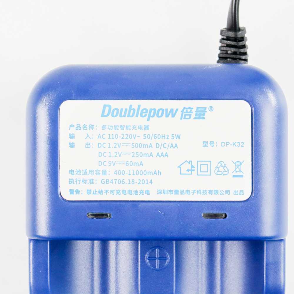 Doublepow Charger Baterai Double Slots Type D AA/AAA 9V 500mAh - K32 - Blue