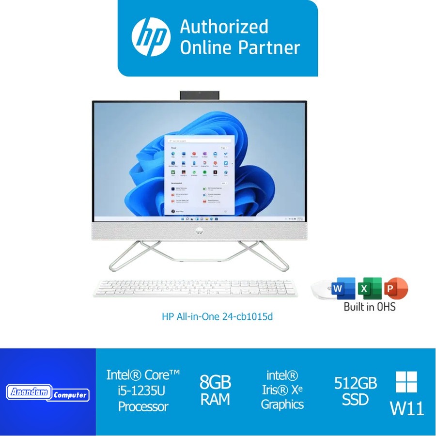 HP AIO PC 24-CB1015D i5-1235U 8G SSD512 23.8&quot; IPS FHD W11+OHS