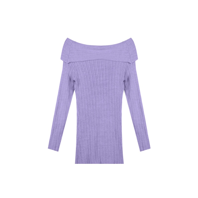 Red Temperamen ketat gaun rajutan satu bahu wanita musim gugur dan musim dingin membudidayakan diri rok bottoming tas hitam pinggul rok pendek