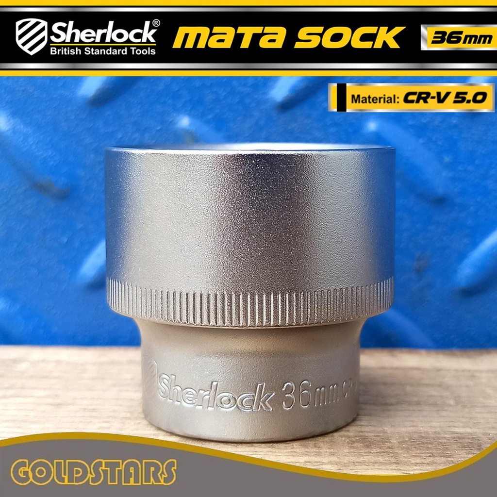 Kunci Shock 36 mm 6 PT Original Sherlock Mata Sok/Sock 1/2 inch