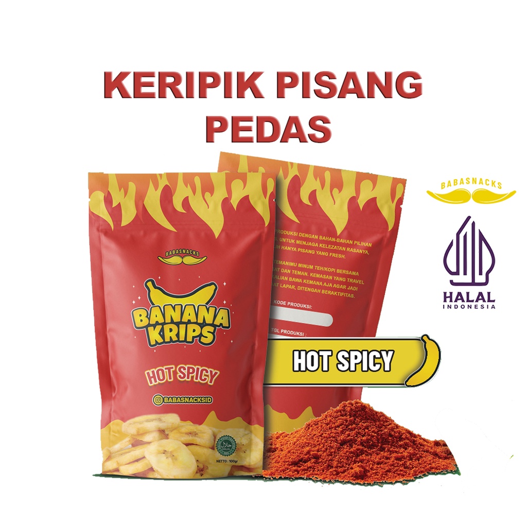 

Keripik Pisang Pedas Asin Renyah Babasnacks HOT SPICY Premium