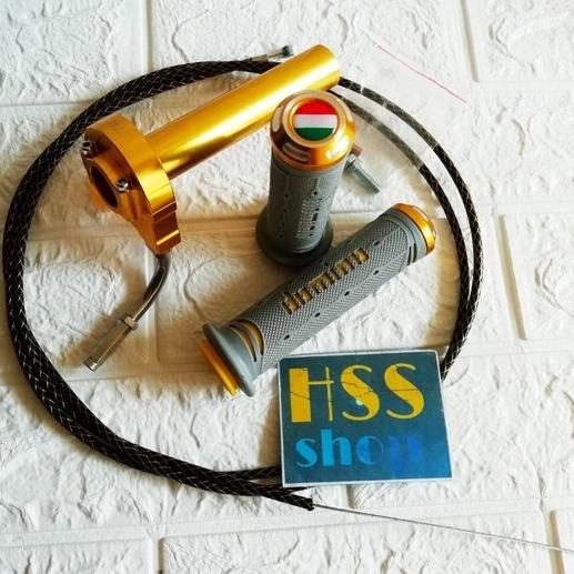 Terlaku. Gas Spontan 1 Kabel + Handgrip domino Jalu + 1 Kabel Gas Serat = Mio Sporty, Beat Kau, Xeon