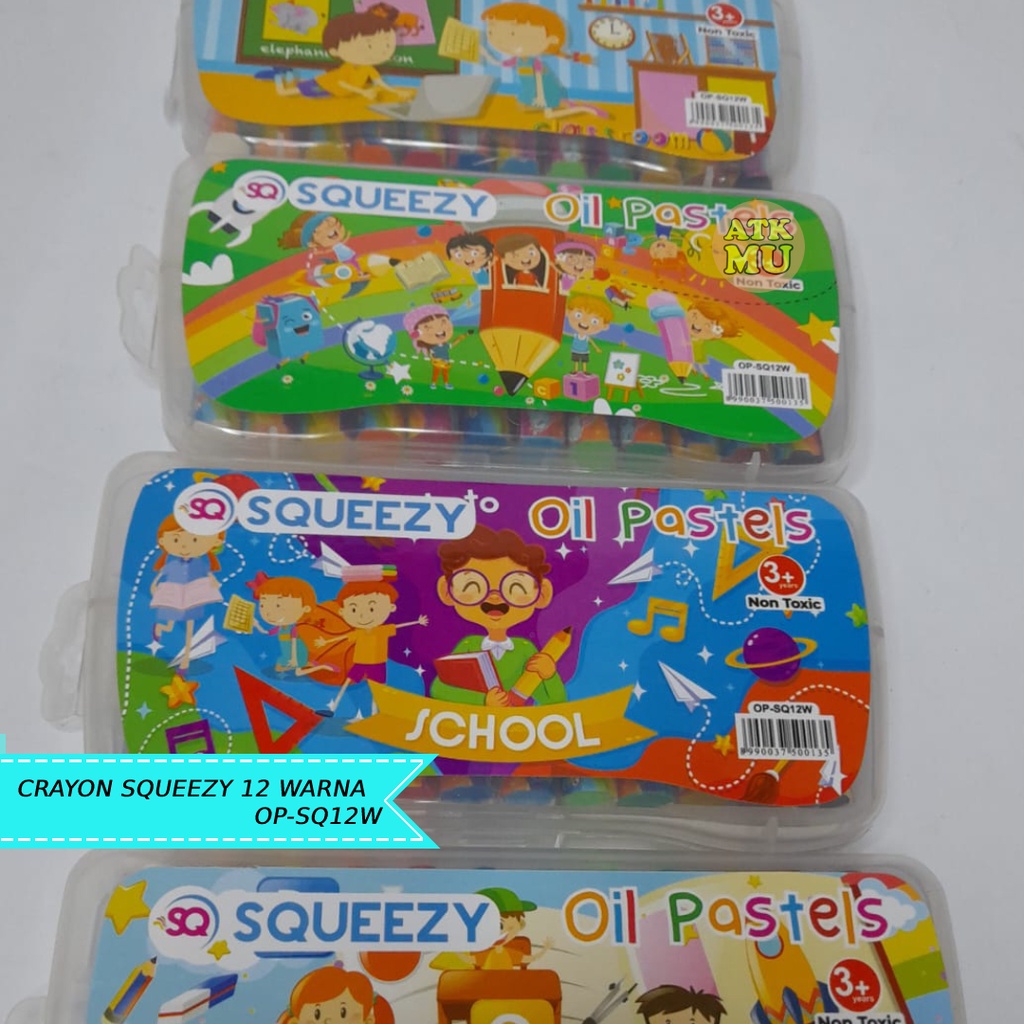 

crayon squeezy oil pastel 12 warna OP-SQ12W