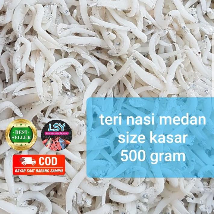 

❀ ikan asin Teri nasi medan super/ tn putih / size jumbo 500gr ○