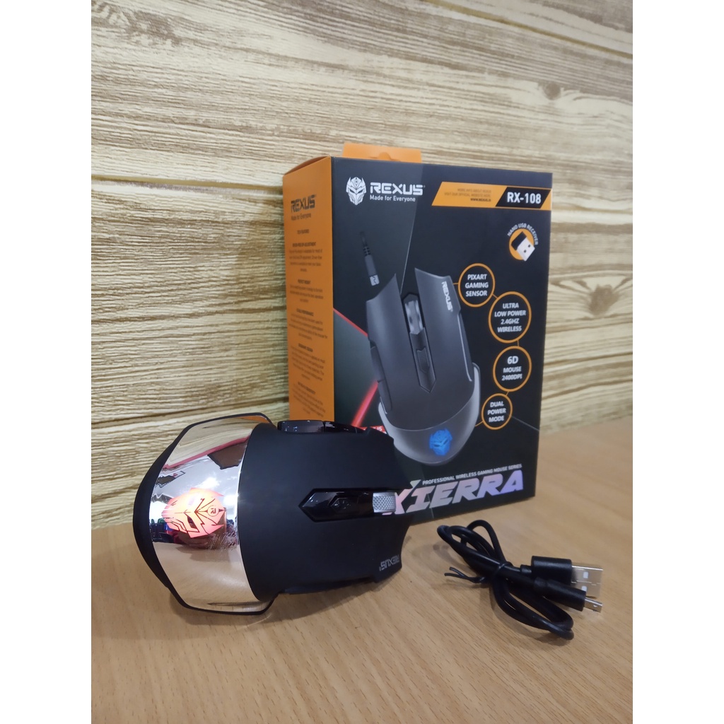 Mouse Wireless GAMING REXUS RX108 (Rechargeable)