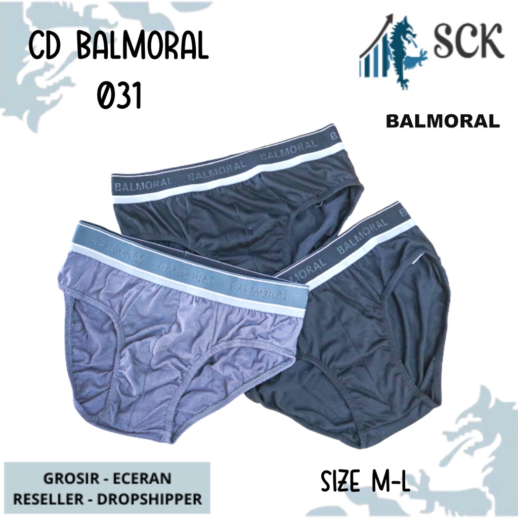 [ISI 3] CD Pria BALMORAL 031 Karet Boxer / Pakaian Dalam Cowok / Olahraga - sckmenwear GROSIR