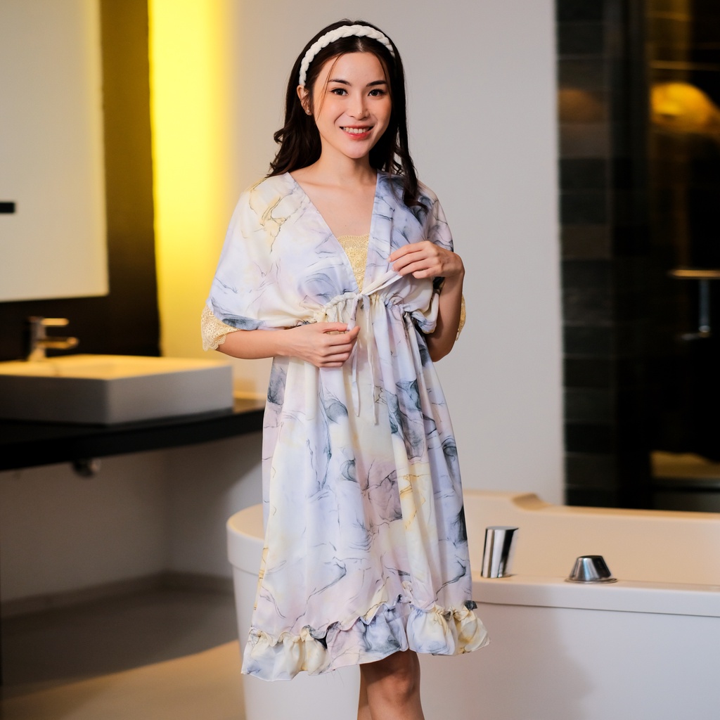 Ladybydiana VICTORIA SLEEPWEAR Dress Korea Bahan Armani Silk Elegan dan Mewah Non Busui