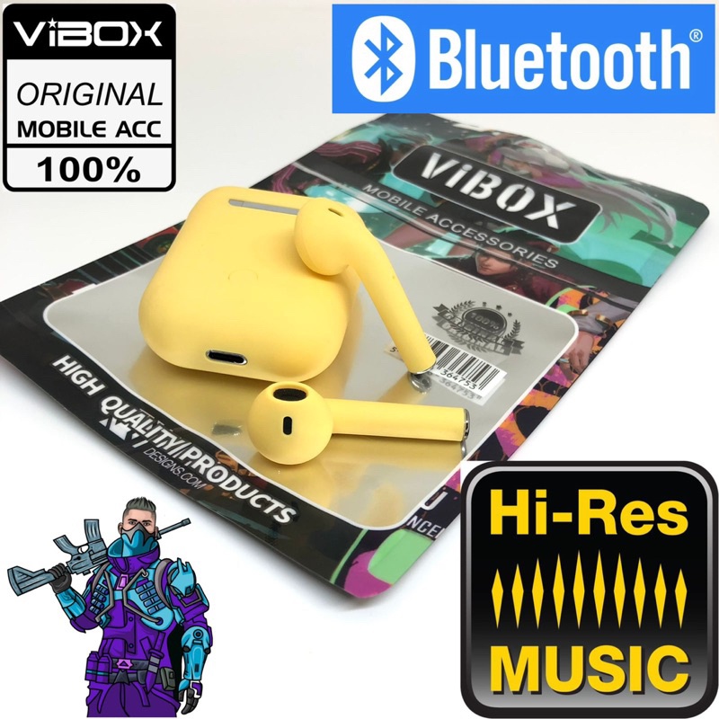 Vibox i12 BT macaron Warna TWS Bluetooth 5.0 Earphone Earbud Olahraga Wireless Earphones Nirkabel Headset With Mic BY SMOLL