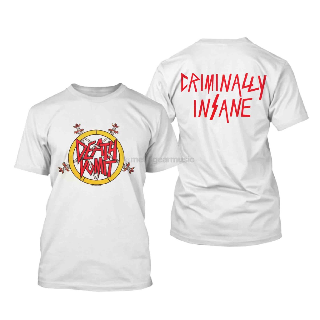 Metalgear Music Original Death Vomit - Slayer White Tshirt Baju Kaos