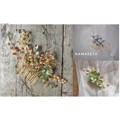 PREMIUM  SIRKAM GREEN HIJAU NAMARETA WEDDING HEADBAND HEADPIECE BANDO MUTIARA MAHKOTA CROWN TIARA PE