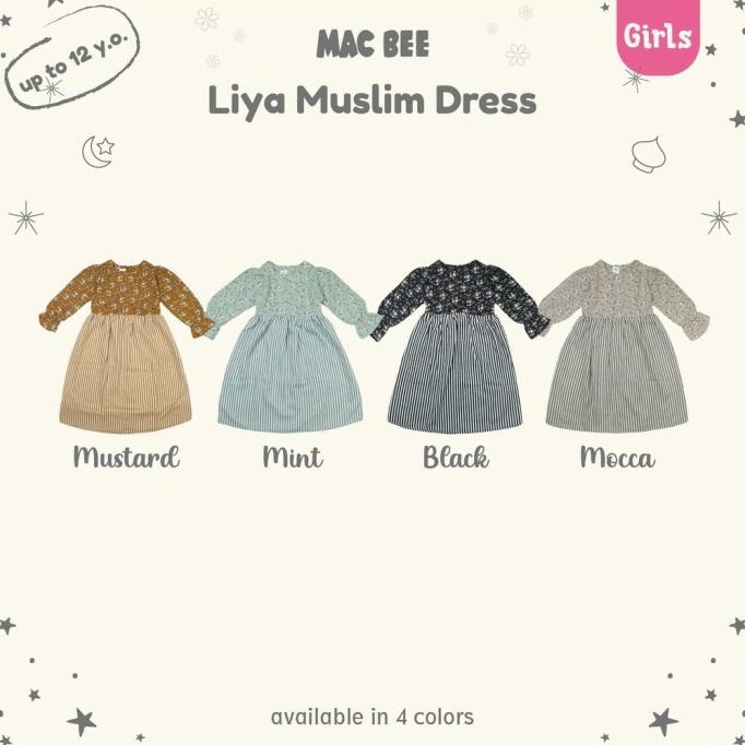 MacBee Baju Anak Perempuan Gamis Anak Princess Collection Liya Flowers