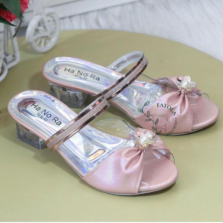 LJVL7 sandal high heels anak || sandal hak kaca mika anak perempuan ql0hh