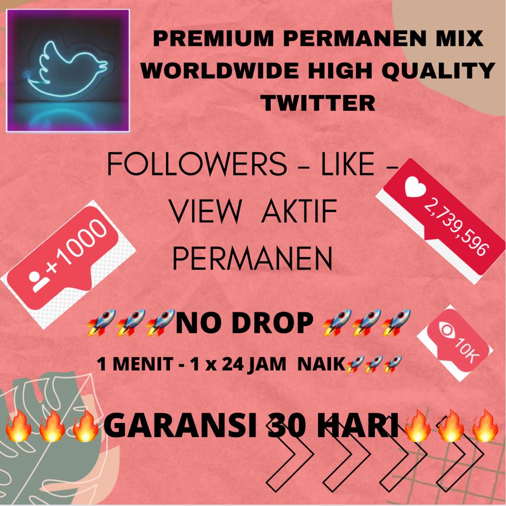 TWITTER LIKE ( 100 - 1.000 ) SOFTWARE LIKE PERMANEN TWITTER MIX WORLDWIDE GARANSI 30 HARI