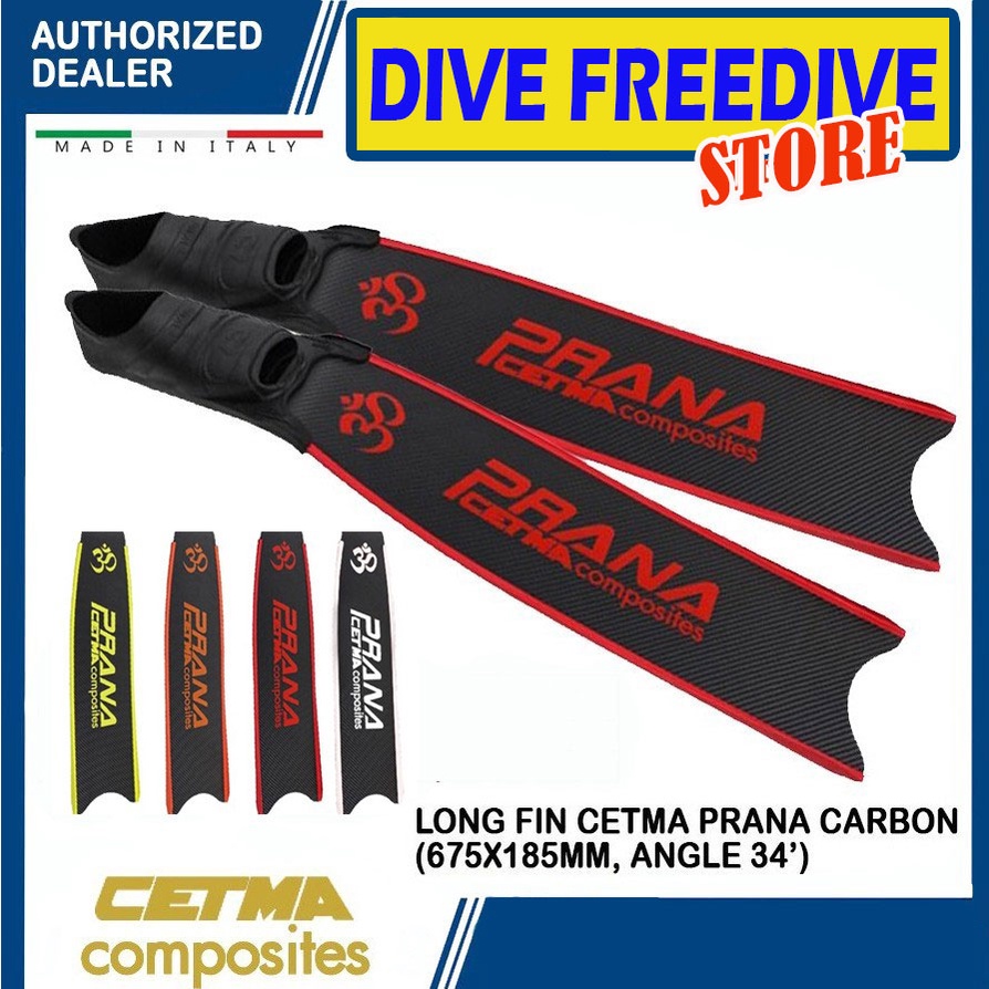 Long Fin Cetma Prana Carbon Freediving Fins Kaki Katak Bi-Fins Sepatu Selam Spearfishing Freedive Sp
