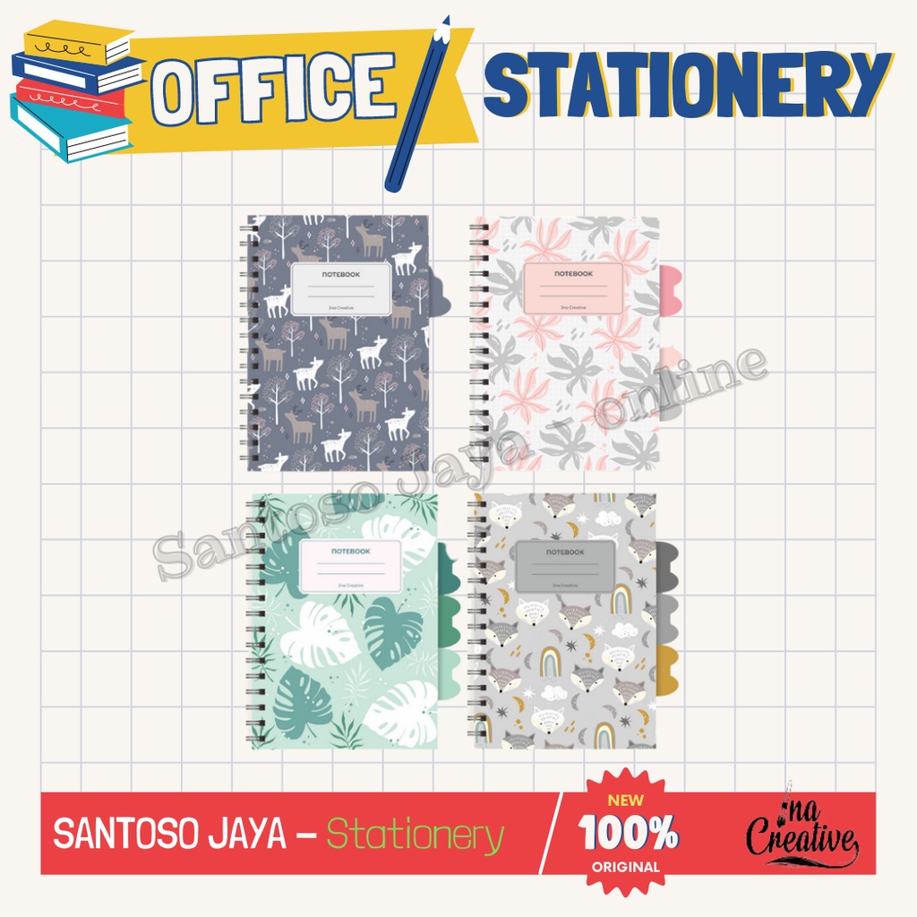 

Notebook A6 Die Cut INA CREATIVE Spiralbook - Soft Cover