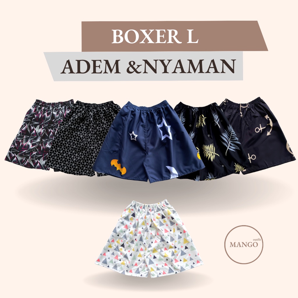 BOXER pria | Celana Pendek Pria Dewasa | Kolor Santai Katun Polos