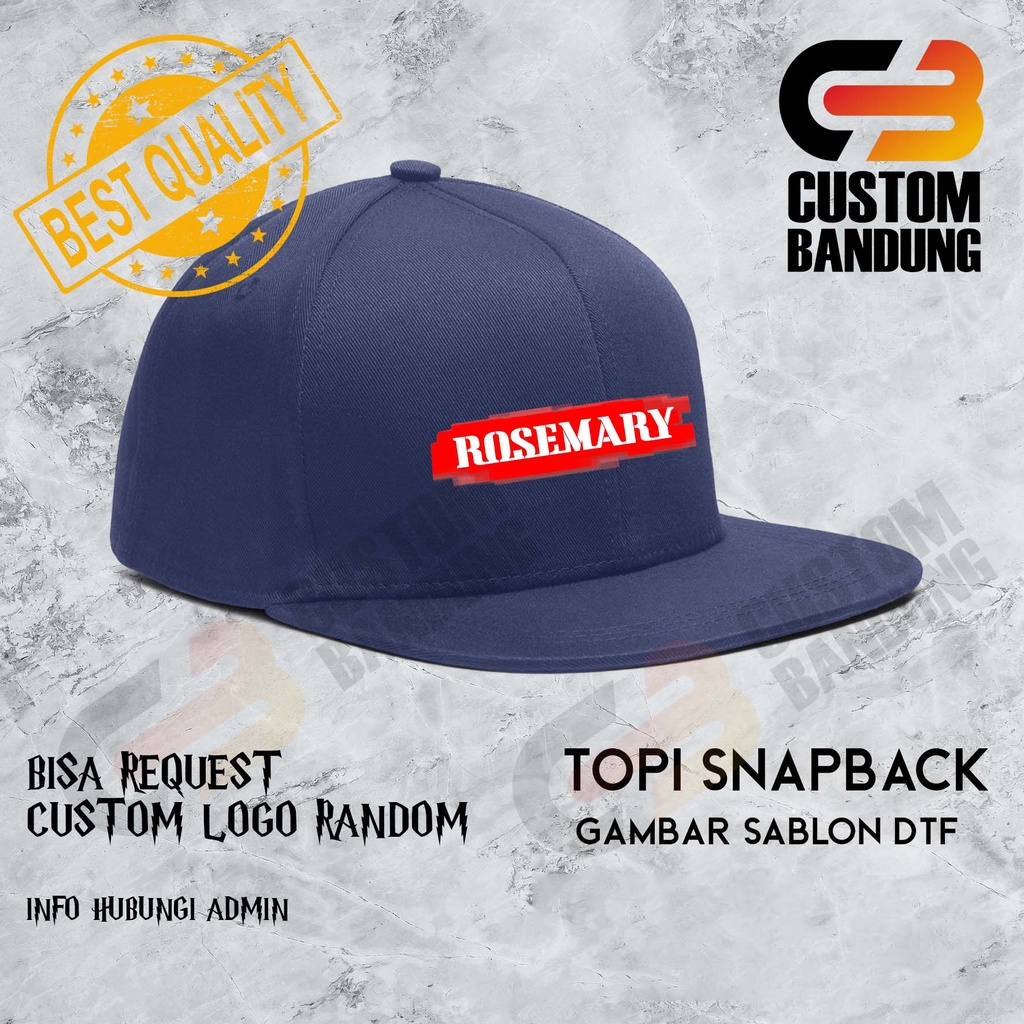 Topi Snapback  ROSEMARY Pria Wanita Topi Cap Bisa Tulis Nama Bisa COD Original High Premium Quality