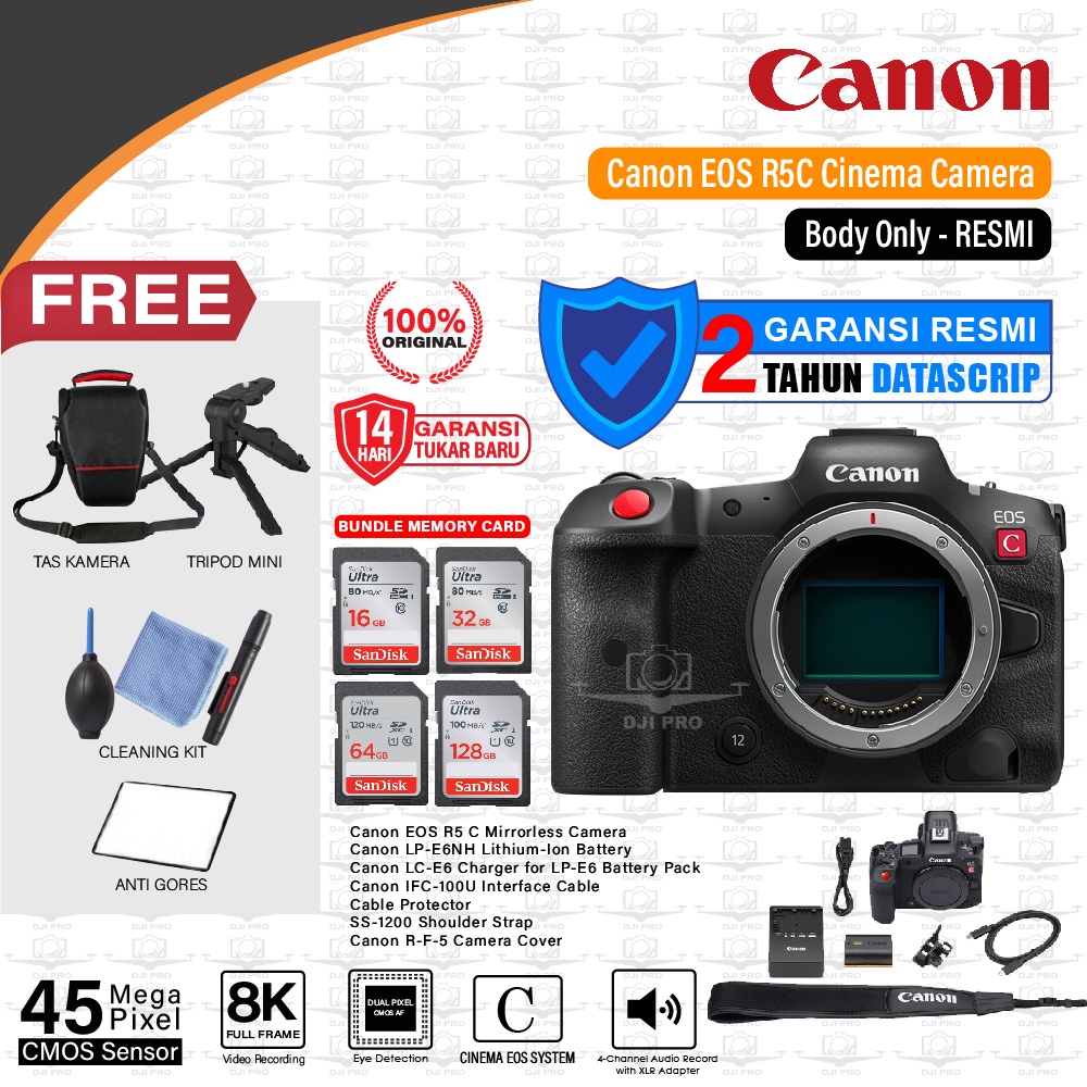 Canon EOS R5C Body Only Cinema Camera - EOS R5 C Resmi Canon R 5C